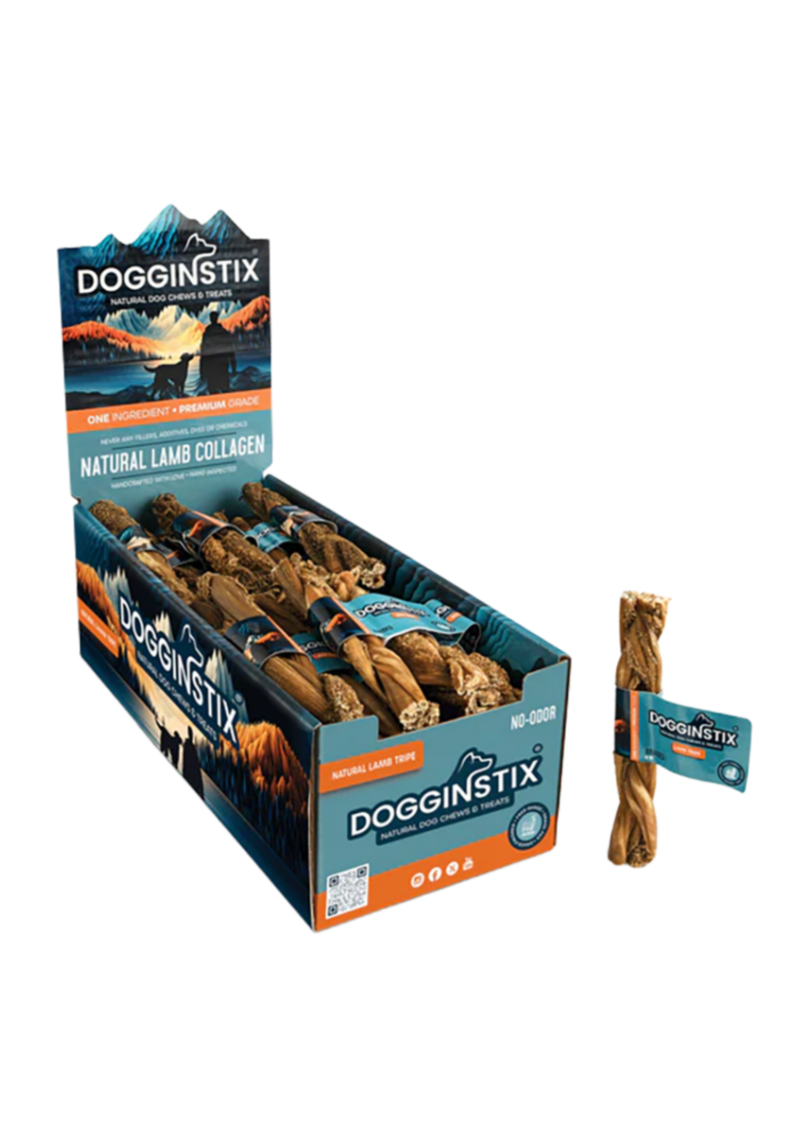 Dogginstix Braided Beef Tripe Stick 6"