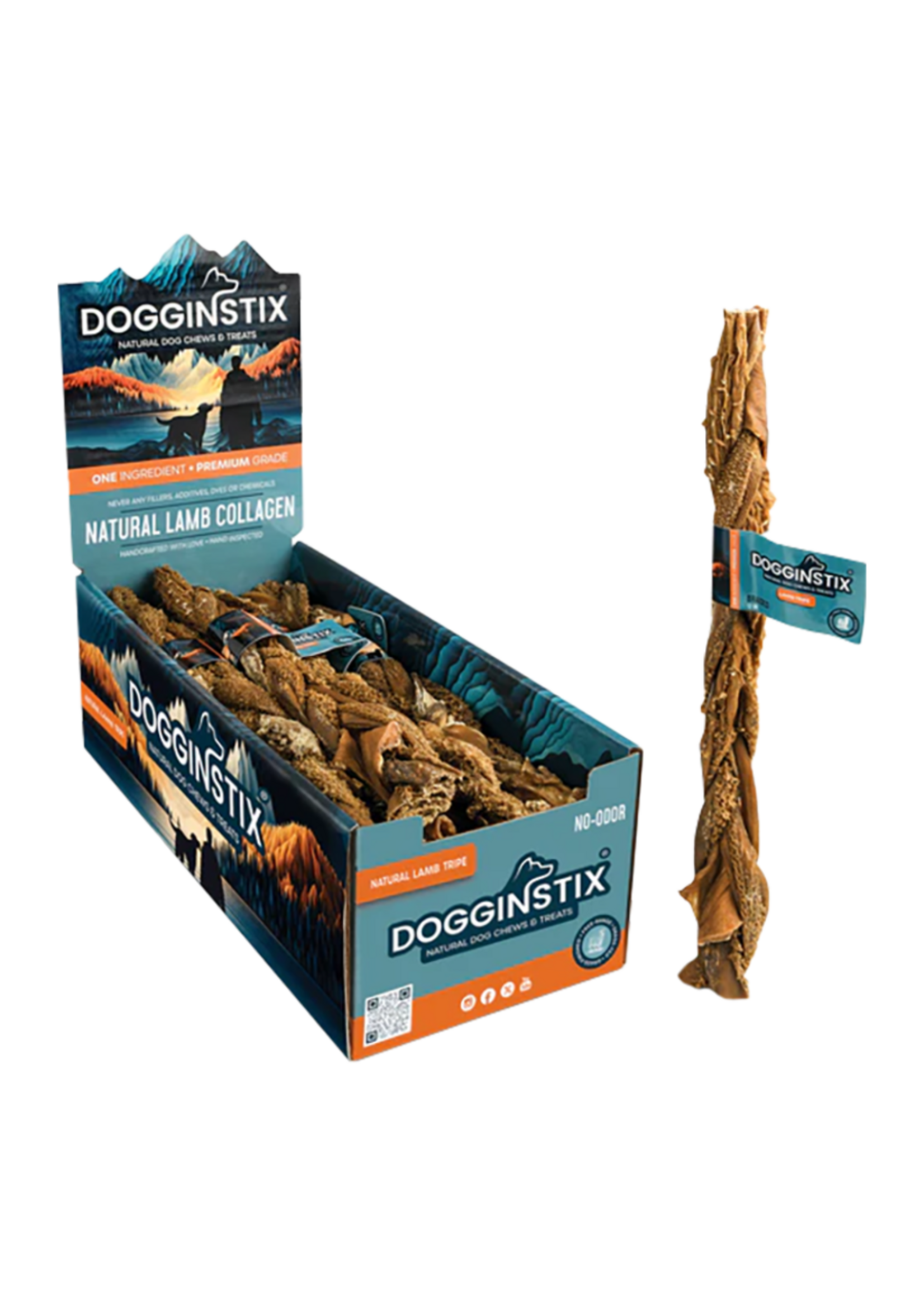 Dogginstix Braided Beef Tripe Stick 12"