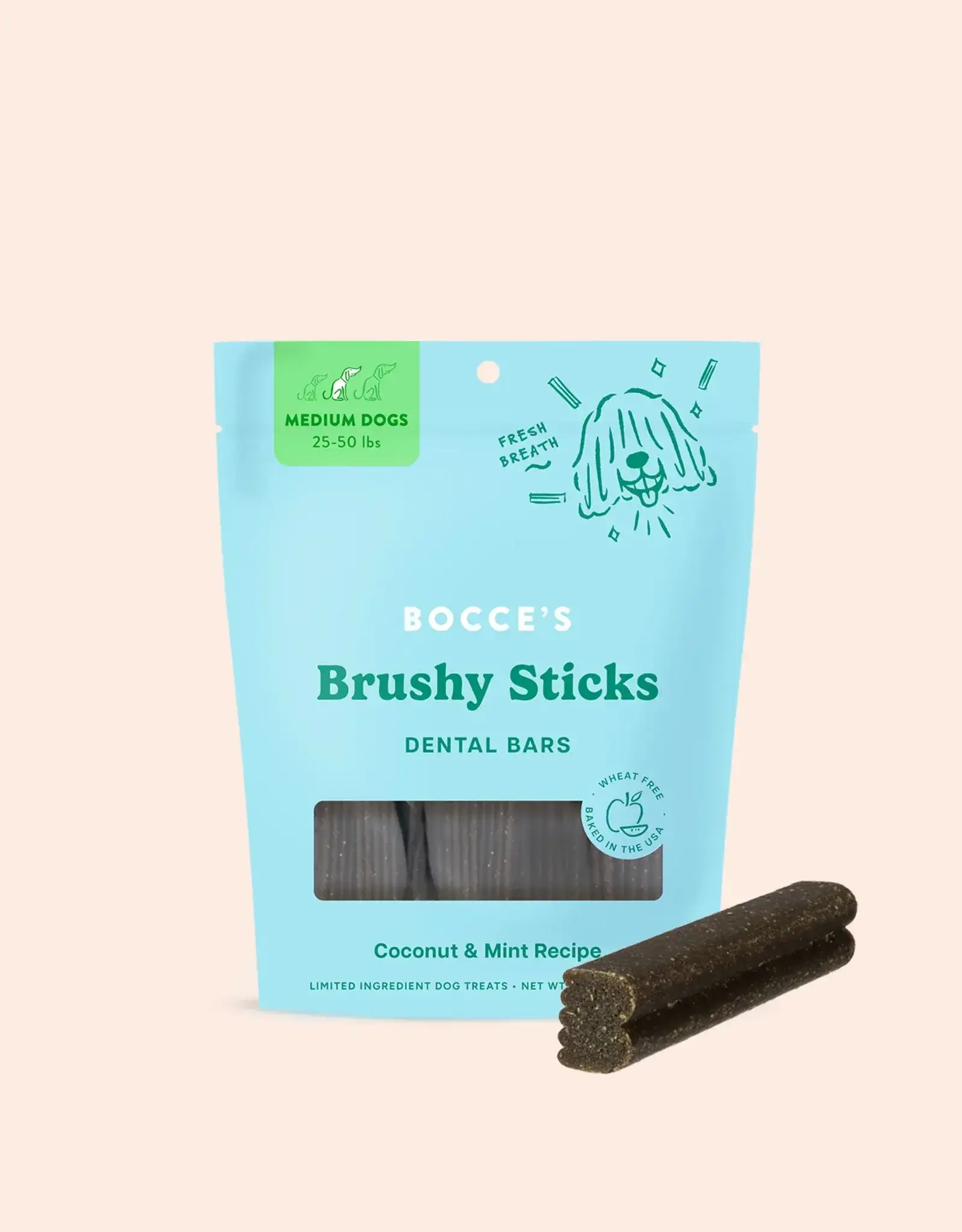Bocce's Bakery Bocce's Bakery Dog Brushy Sticks Medium Dental Bars - 13 oz