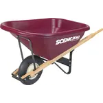 Scenic Road Single Wheel Wheelbarrow Ribbed Tire - 8 cu ft, Maroon