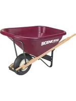 Scenic Road Single Wheel Wheelbarrow Ribbed Tire - 8 cu ft, Maroon