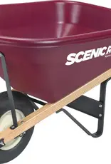 Scenic Road Single Wheel Wheelbarrow Ribbed Tire - 8 cu ft, Maroon