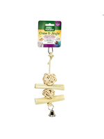 Wild Harvest Wild Harvest 10" Wood Chew and Jingle Birds Stick and Ball Toy