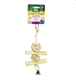 Wild Harvest Wild Harvest 10" Wood Chew and Jingle Birds Stick and Ball Toy