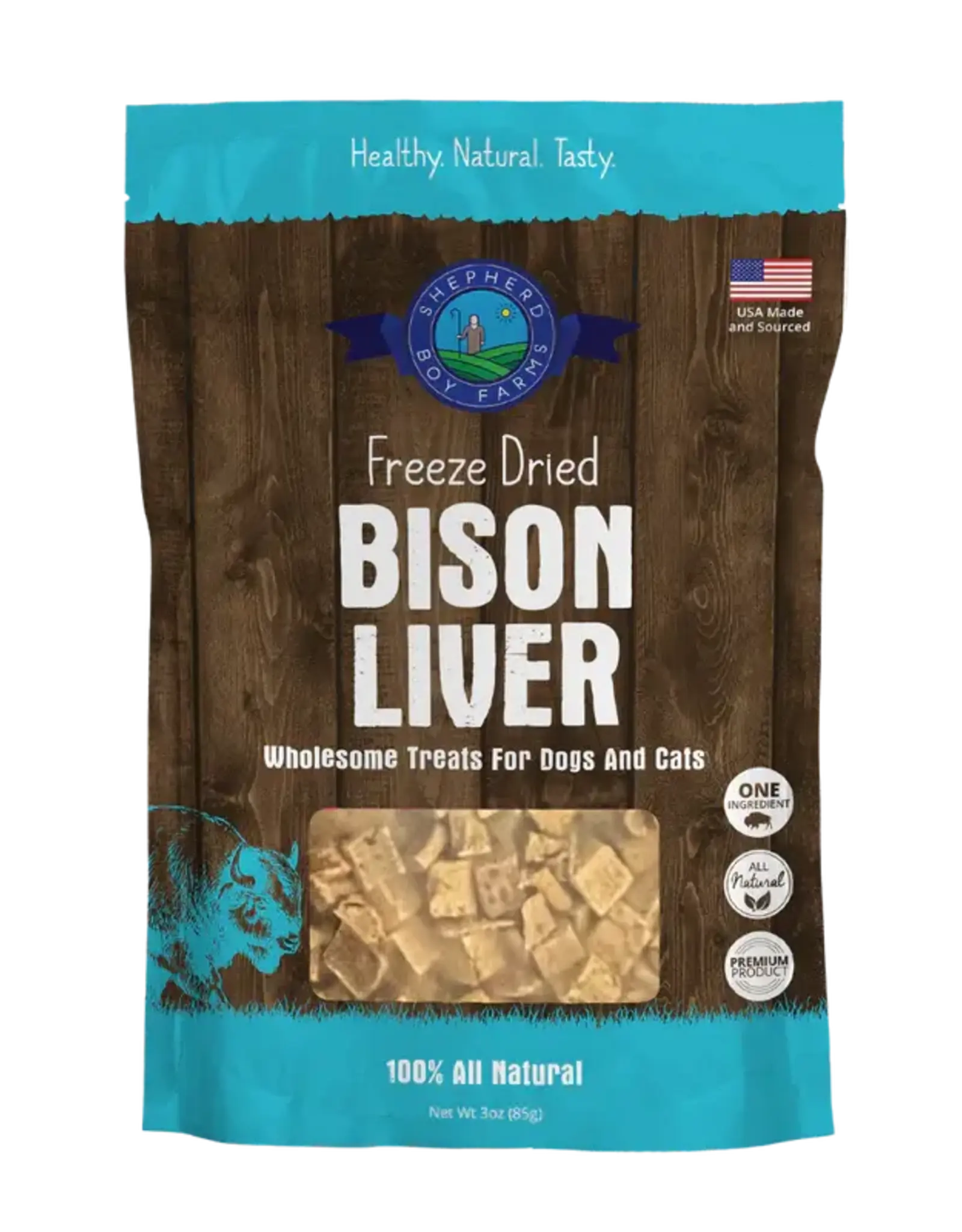 Shepherd Boy Farms Freeze Dried Bison Liver Dog & Cat Treats - 3 oz