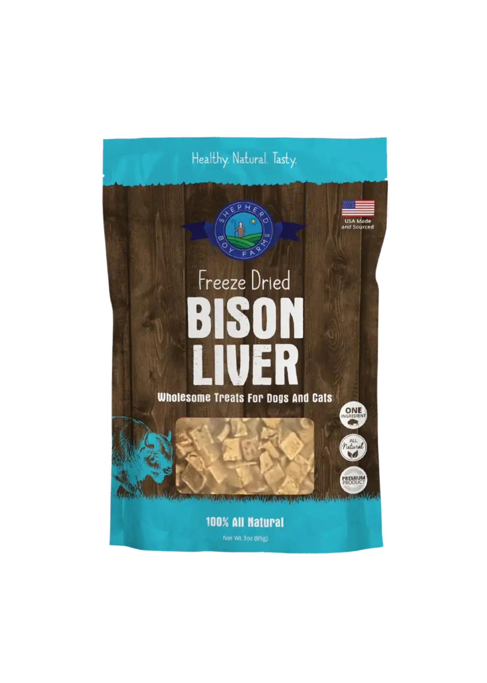 Shepherd Boy Farms Freeze Dried Bison Liver Dog & Cat Treats - 3 oz