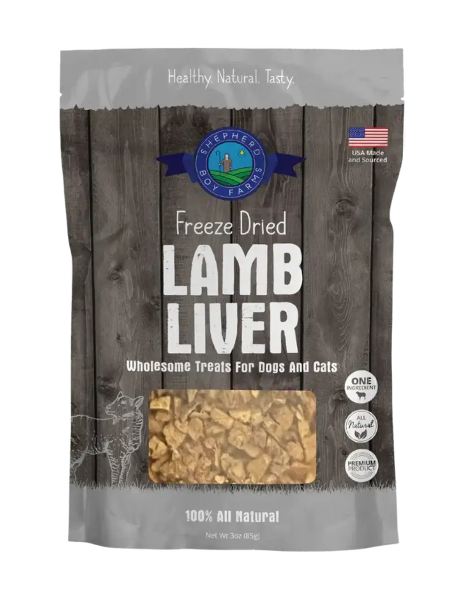 Shepherd Boy Farms Freeze Dried Lamb Liver Dog & Cat Treats - 3 oz
