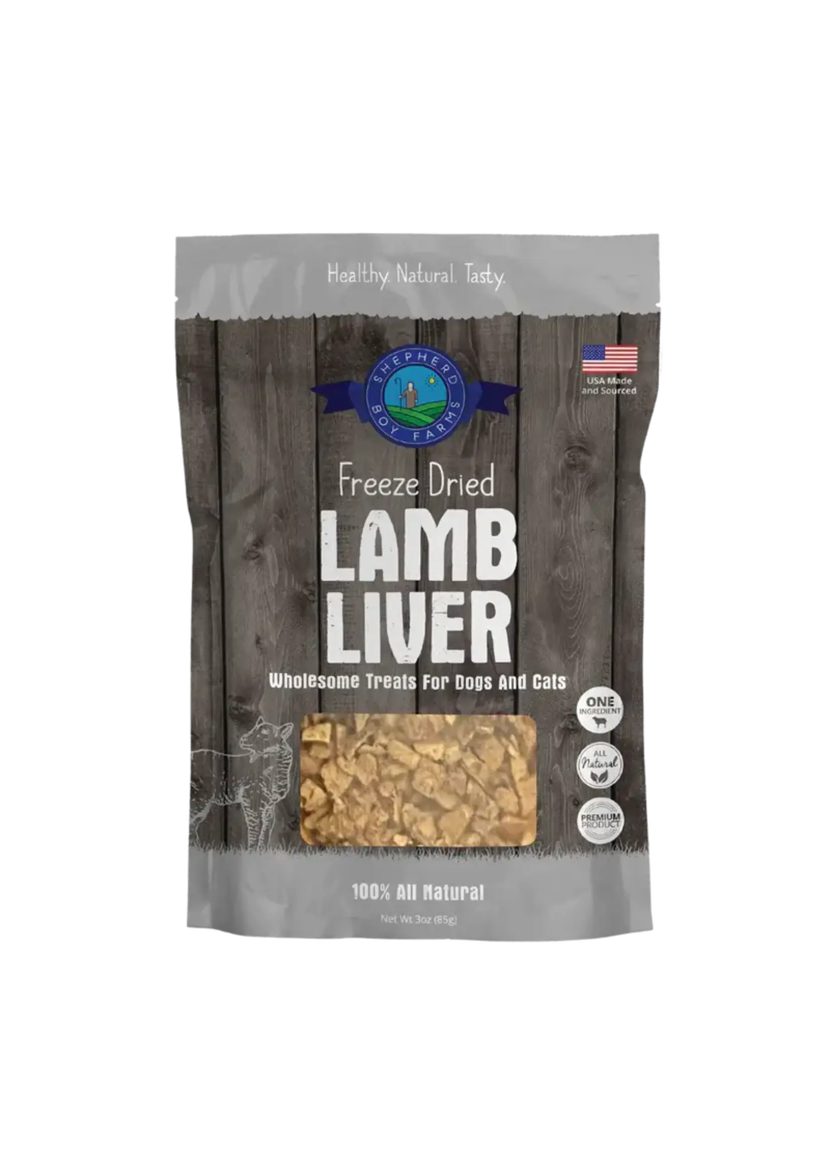 Shepherd Boy Farms Freeze Dried Lamb Liver Dog & Cat Treats - 3 oz