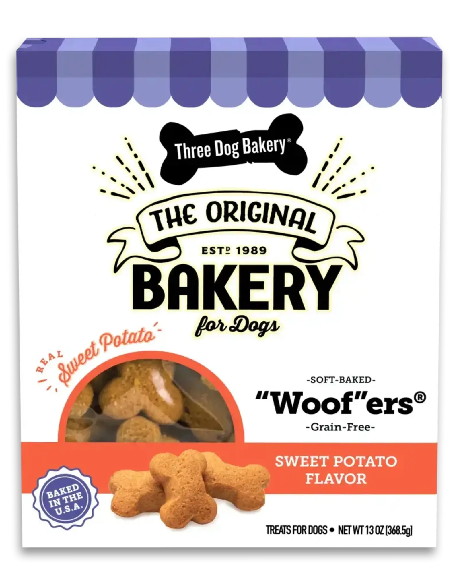 Three Dog Bakery Three Dog Bakery Soft Baked Woofers Sweet Potato Dog Treats - 13 oz
