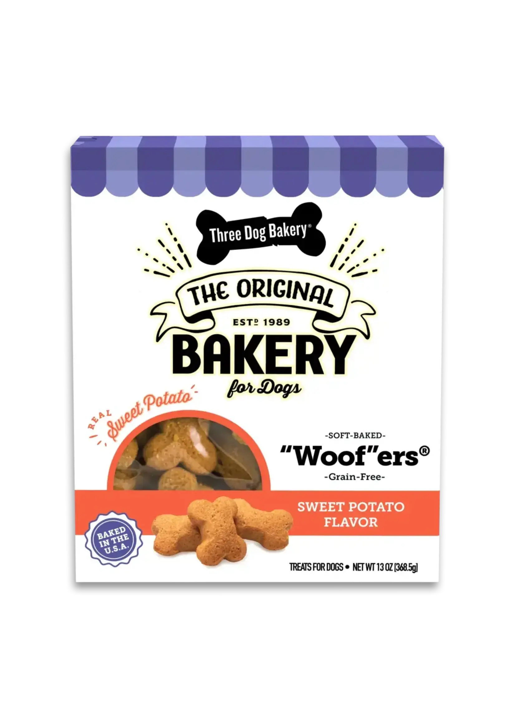 Three Dog Bakery Three Dog Bakery Soft Baked Woofers Sweet Potato Dog Treats - 13 oz