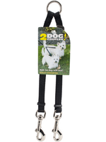 Coastal Pet Products Coastal Two Dog Adjustable Nylon Coupler - Black, 3/8"