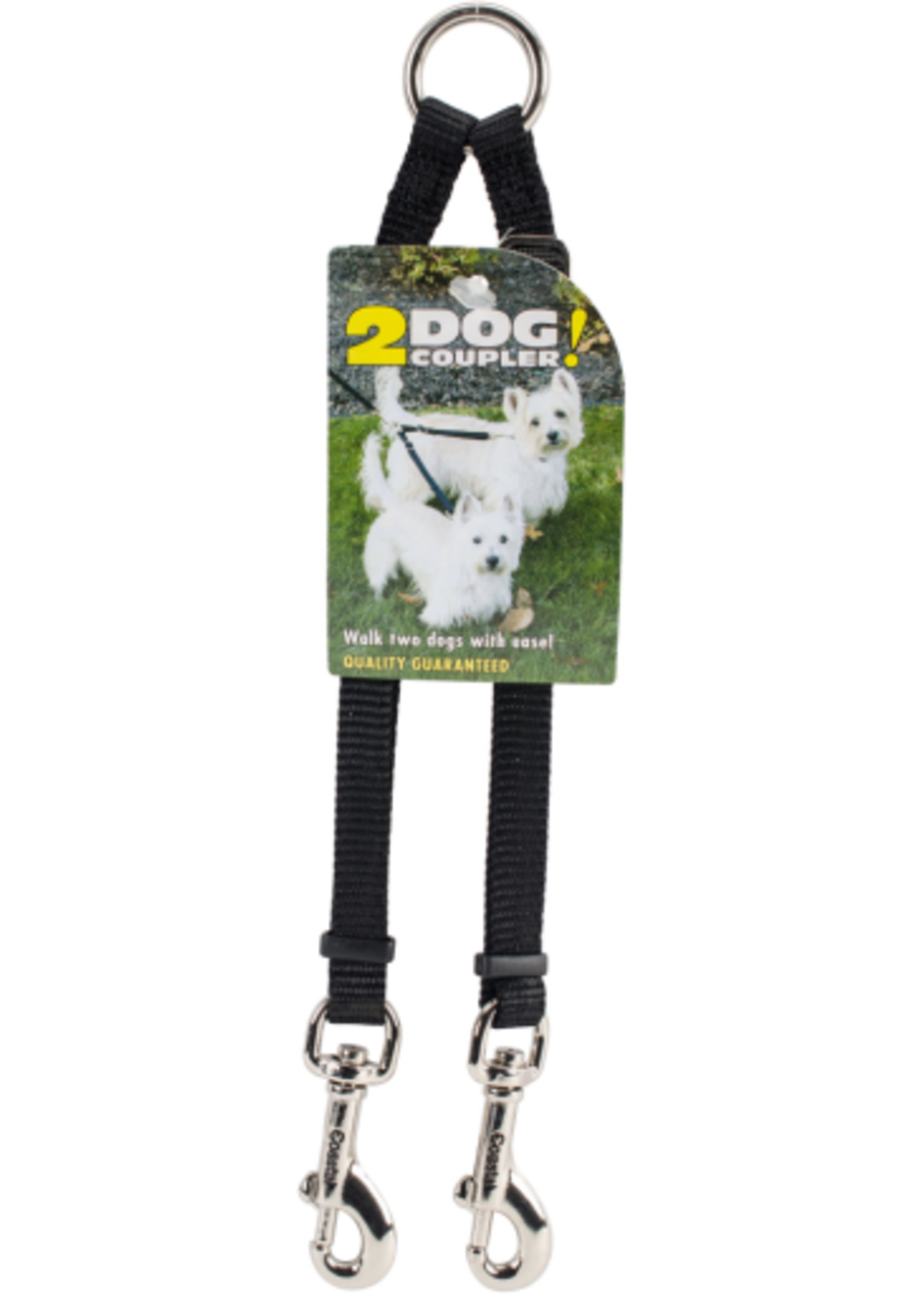 Coastal Pet Products Coastal Two Dog Adjustable Nylon Coupler - Black, 3/8"