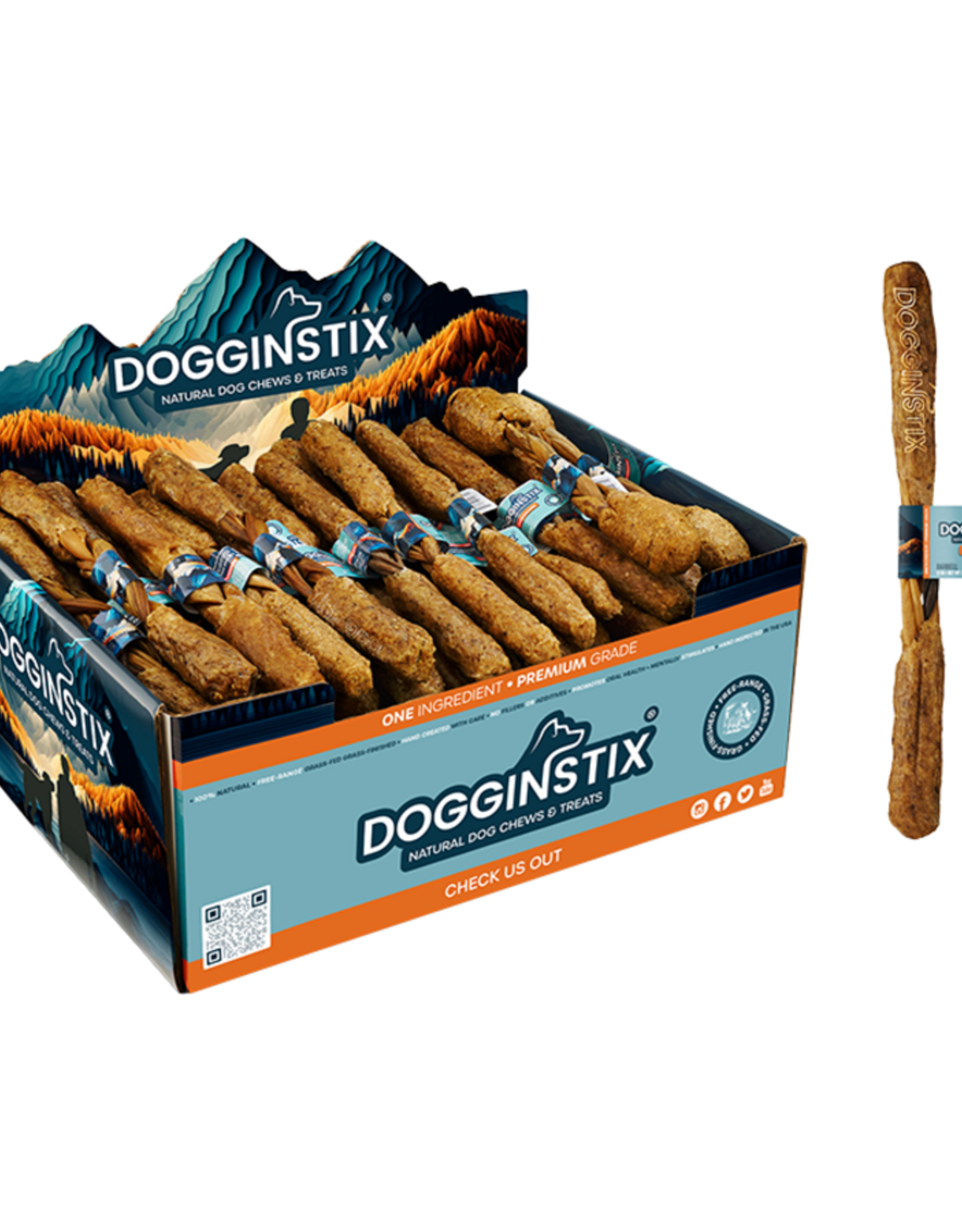Dogginstix Braided Lamb Collagen Barbell