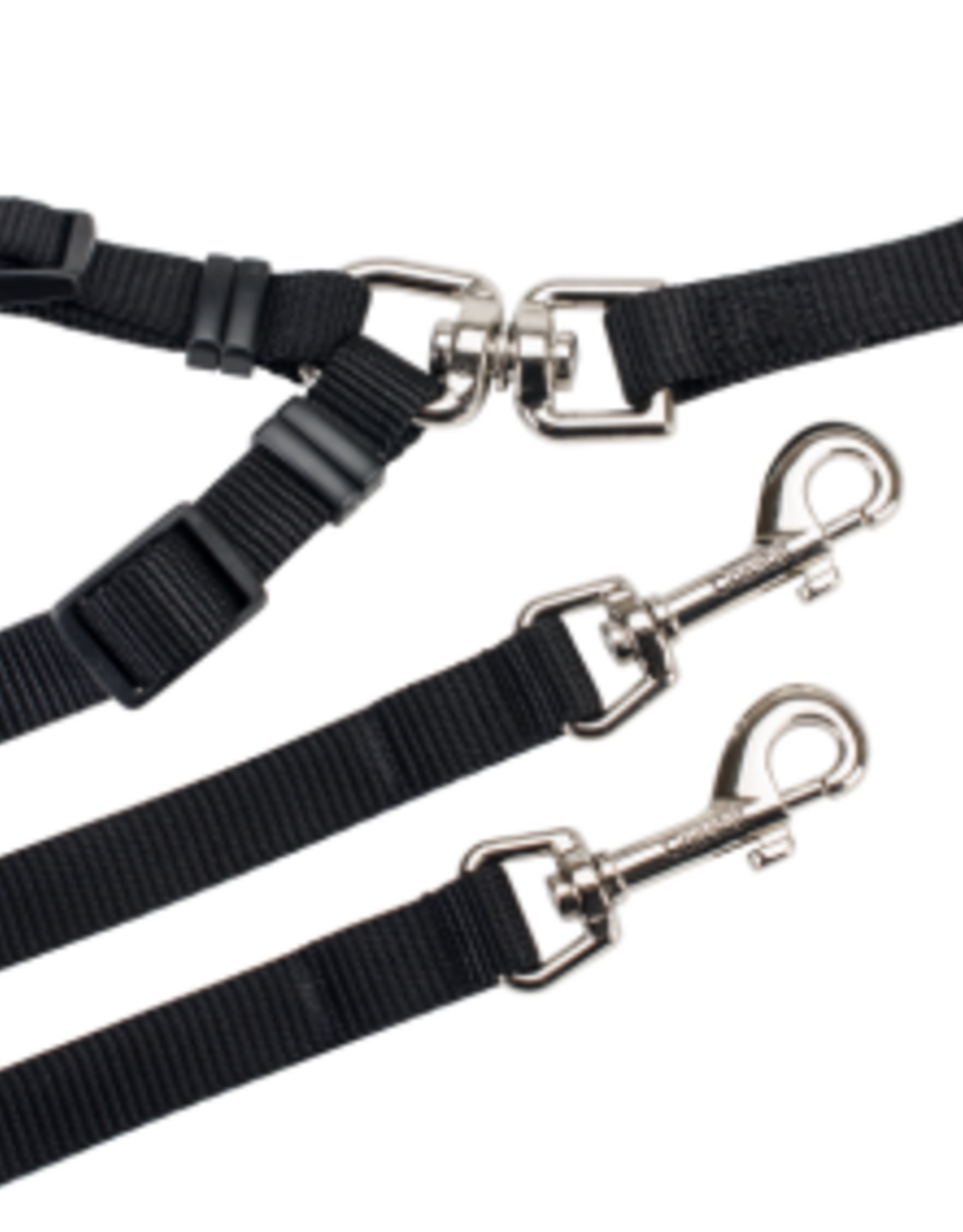 Coastal Pet Products Coastal Two Dog Walker Adjustable Nylon Leash - 5/8"x 4', Black
