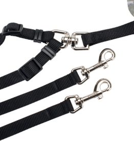 Coastal Pet Products Coastal Two Dog Walker Adjustable Nylon Leash - 5/8"x 4', Black