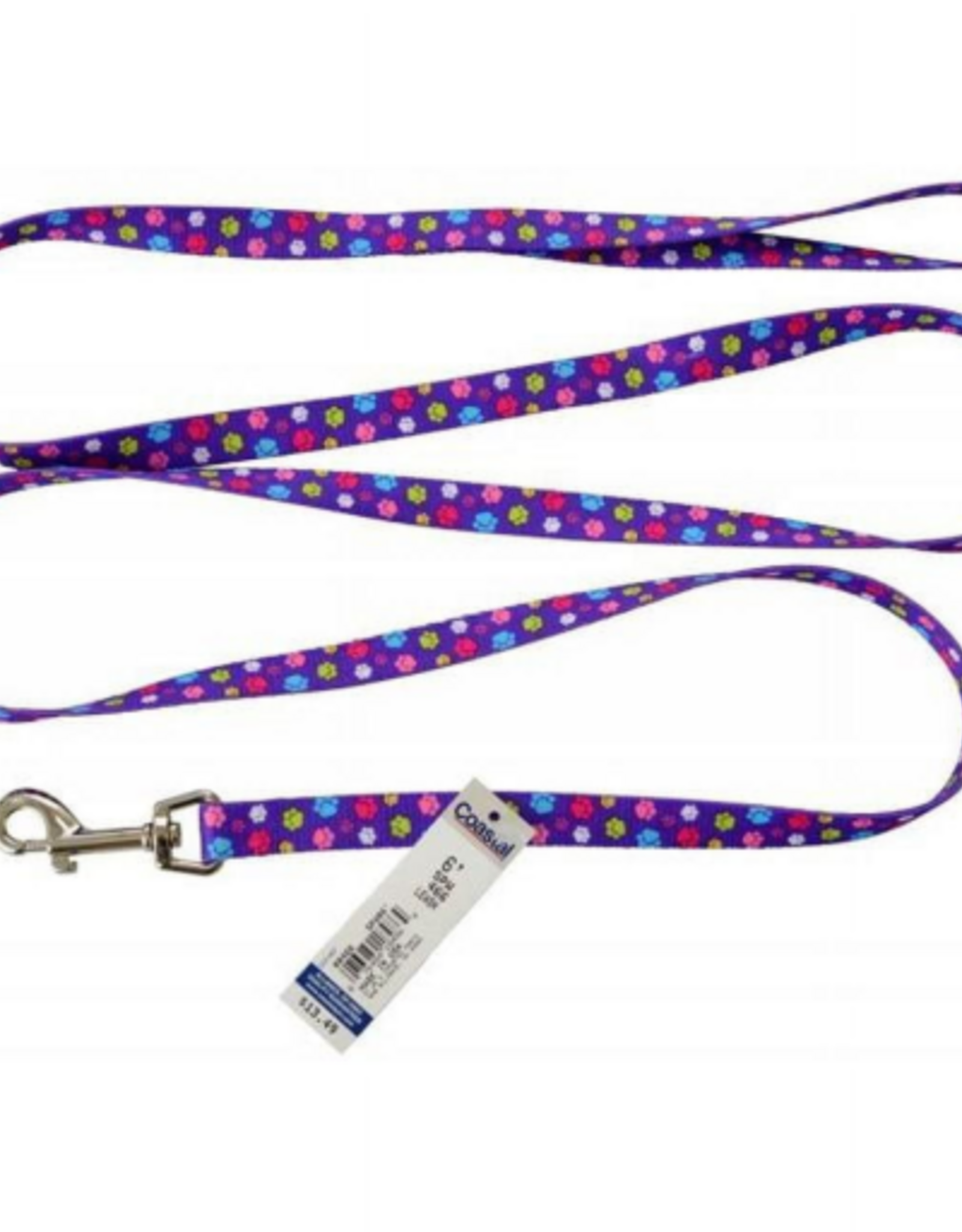 Coastal Pet Products Coastal Pet Attire Styles Nylon Dog Leash Special Paw - 466SPW, 6' x 5/8"