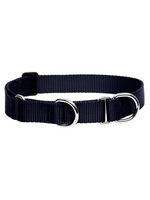 LupinePet LupinePet Dog Collar Martingale Adjustable 1', Black 15-22"