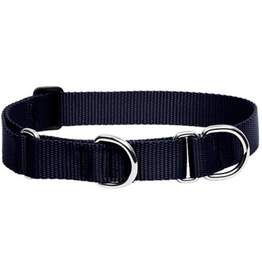 LupinePet LupinePet Dog Collar Martingale Adjustable 1', Black 15-22"