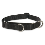 LupinePet LupinePet Dog Collar Martingale Adjustable 3/4", Black 14-20"