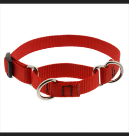 LupinePet LupinePet Dog Collar Martingale Adjustable 3/4", Red 14"-20"
