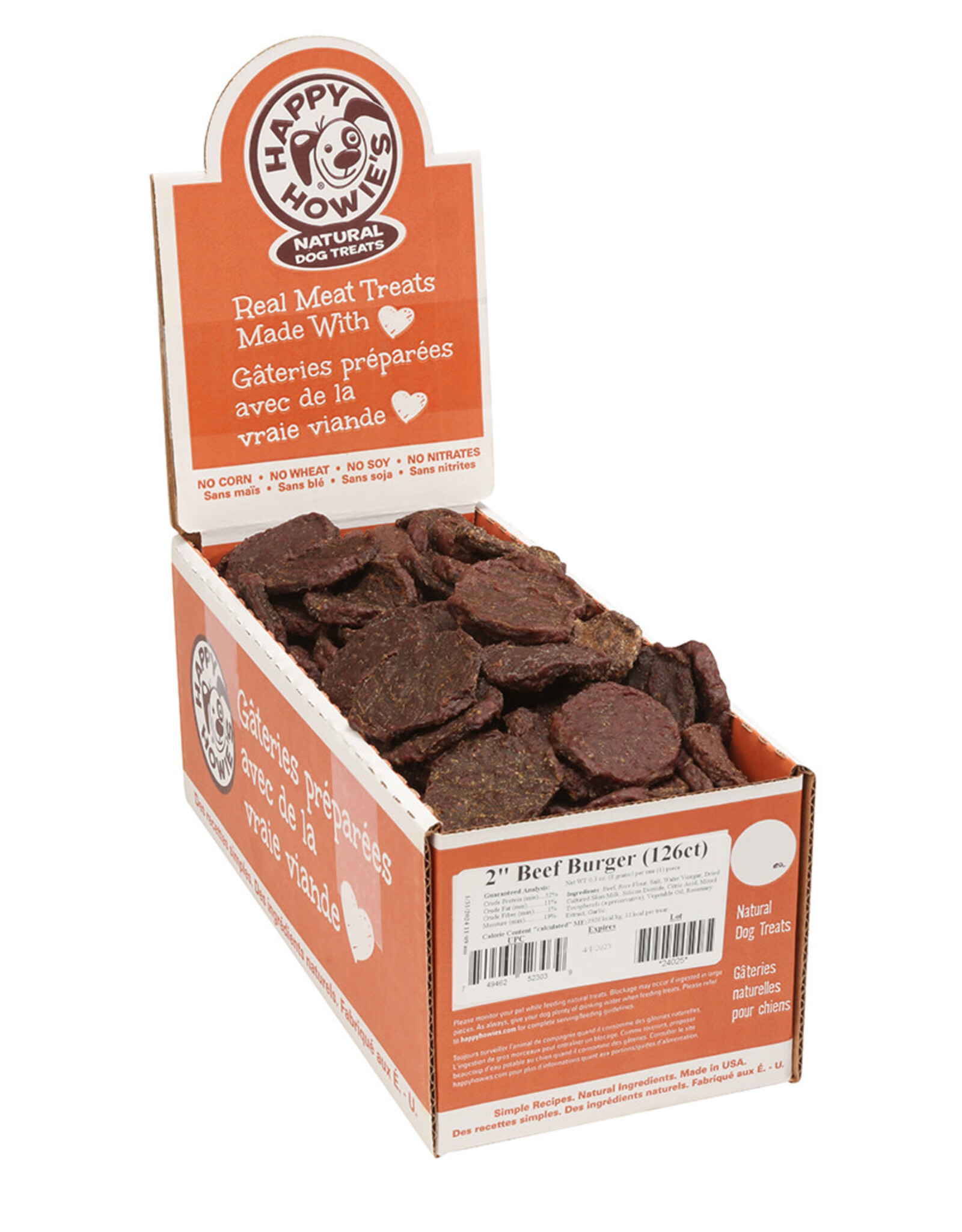 Happy Howie's Mini Beef Burger Dog Treat - 2" | Bulk (126)