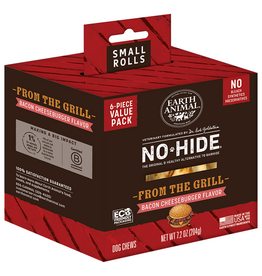 Earth Animal Earth Animal Dog No-Hide Bacon Cheeseburger Small Rolls - 6 piece Value Pack