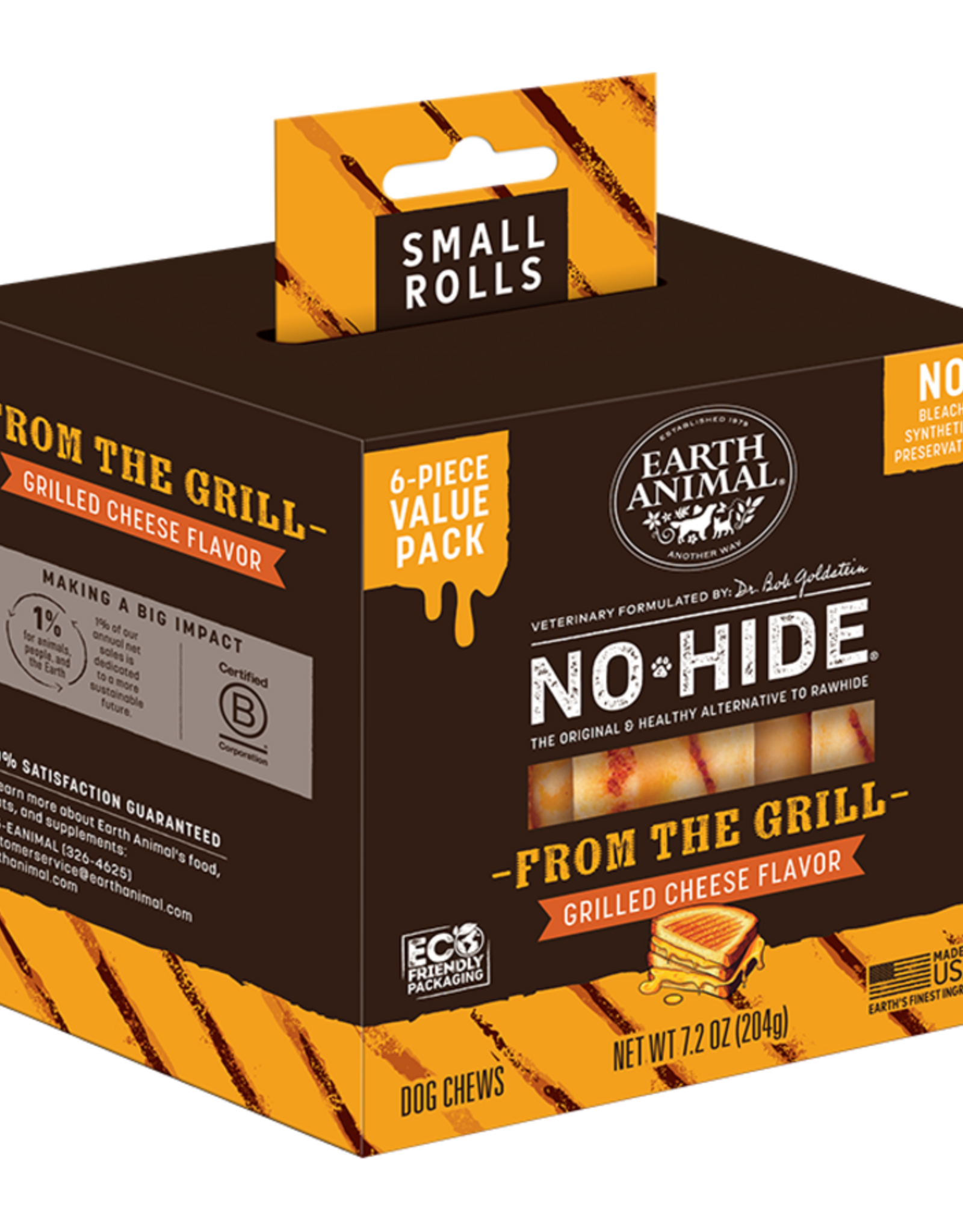 Earth Animal Earth Animal Dog No-Hide Grilled Cheese Small Rolls - 6 piece Value Pack