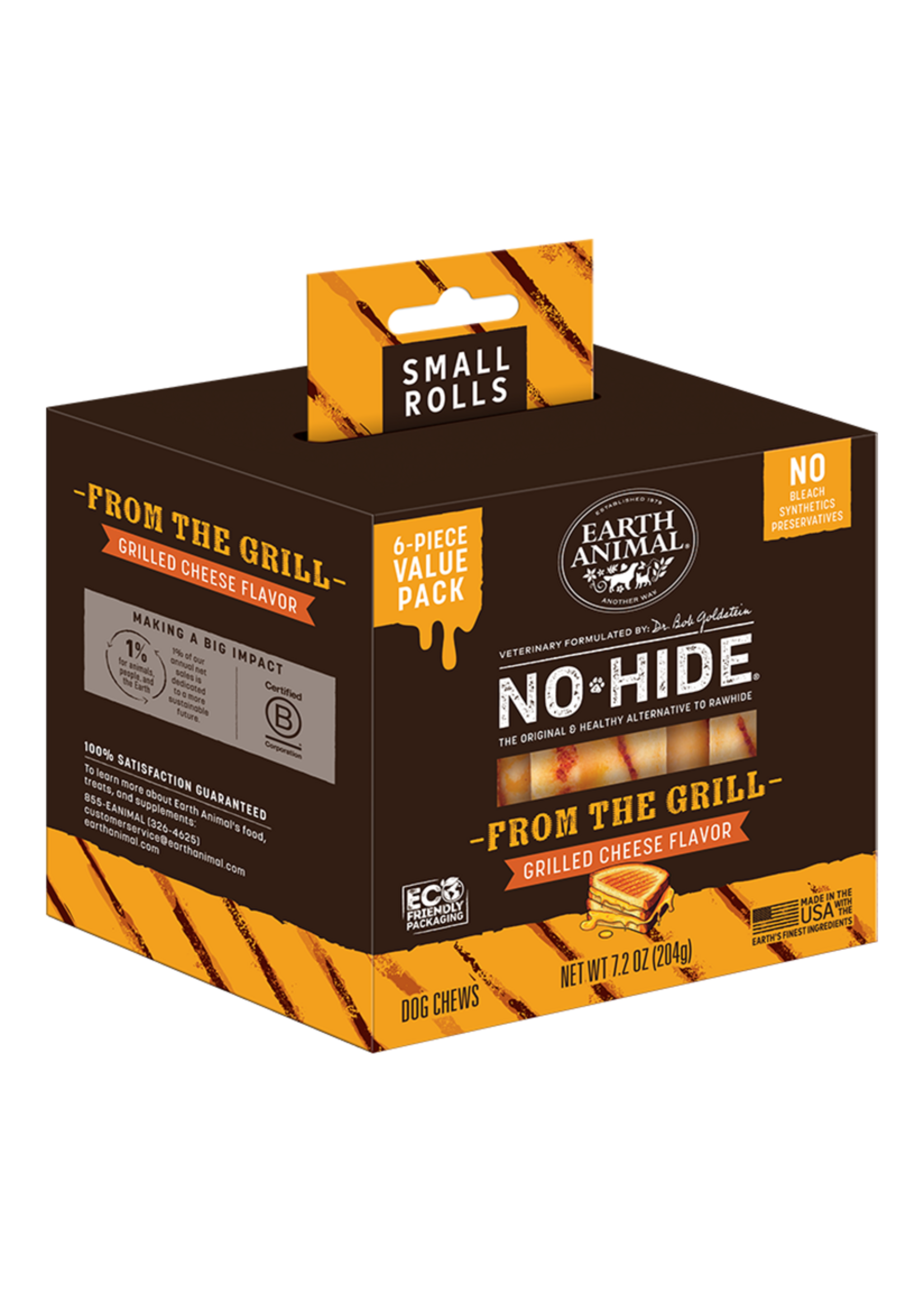 Earth Animal Earth Animal Dog No-Hide Grilled Cheese Small Rolls - 6 piece Value Pack