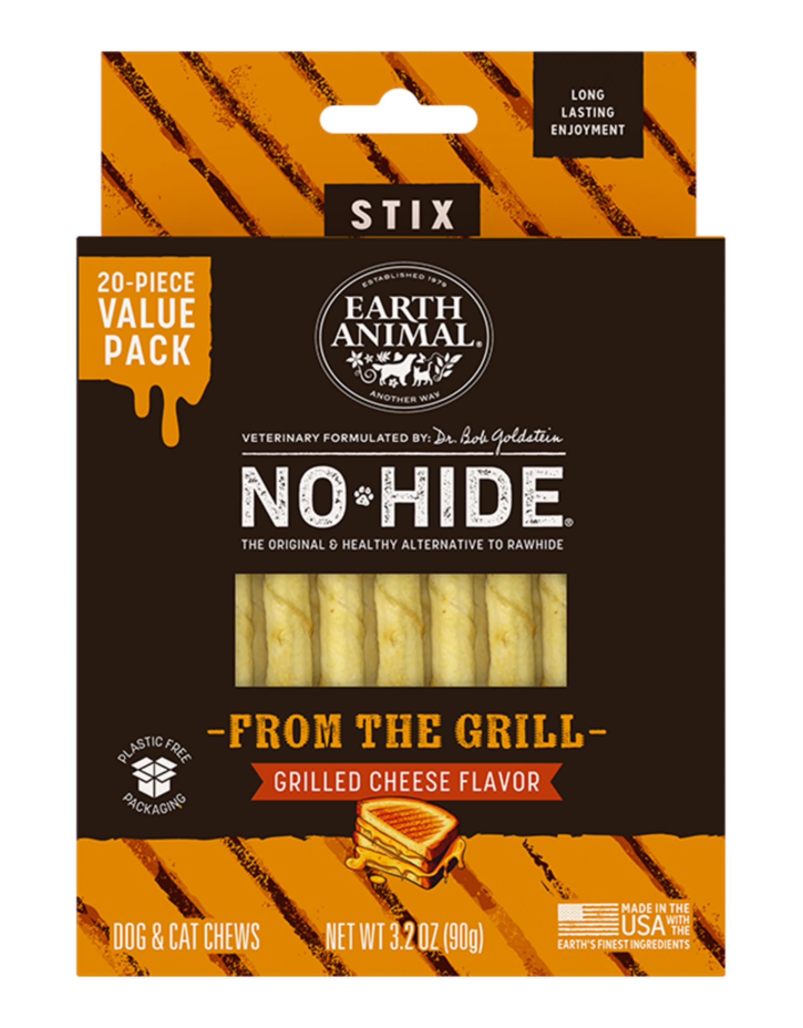 Earth Animal Earth Animal Dog No-Hide Grilled Cheese Stix - 20 piece Value Pack