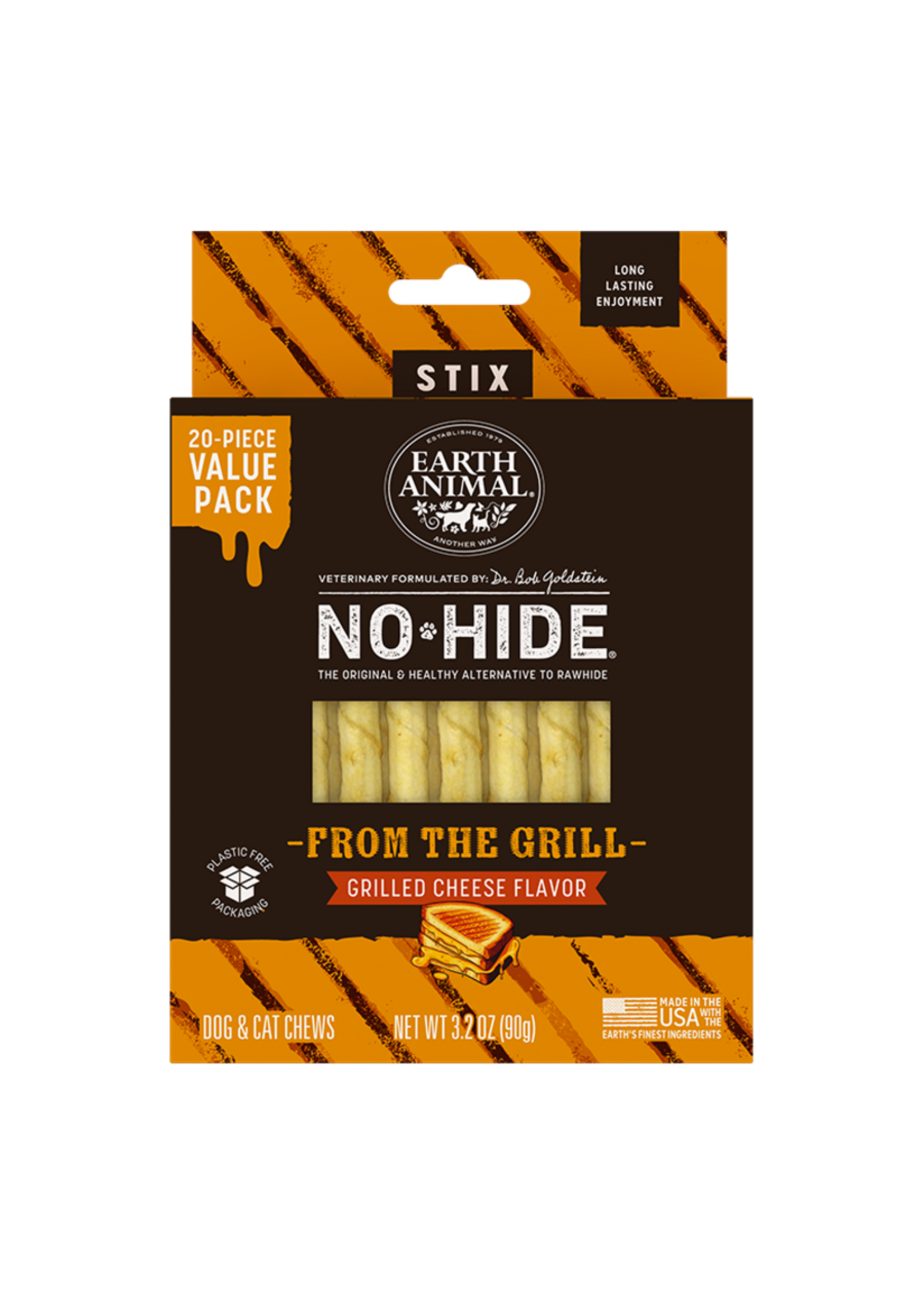 Earth Animal Earth Animal Dog No-Hide Grilled Cheese Stix - 20 piece Value Pack