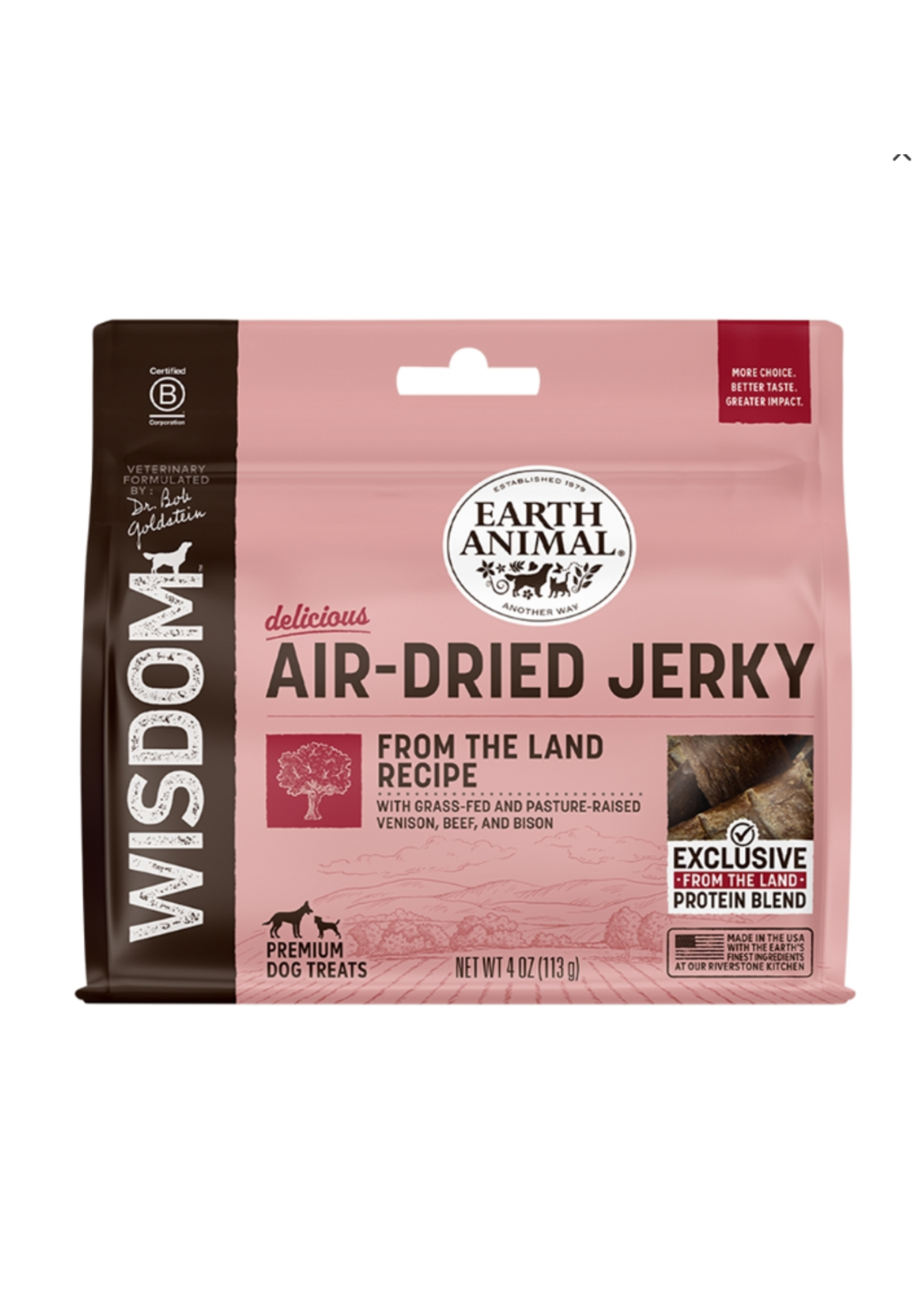 Earth Animal Earth Animal Dog Wisdom Air-Dried Jerky From the Land - 4 oz