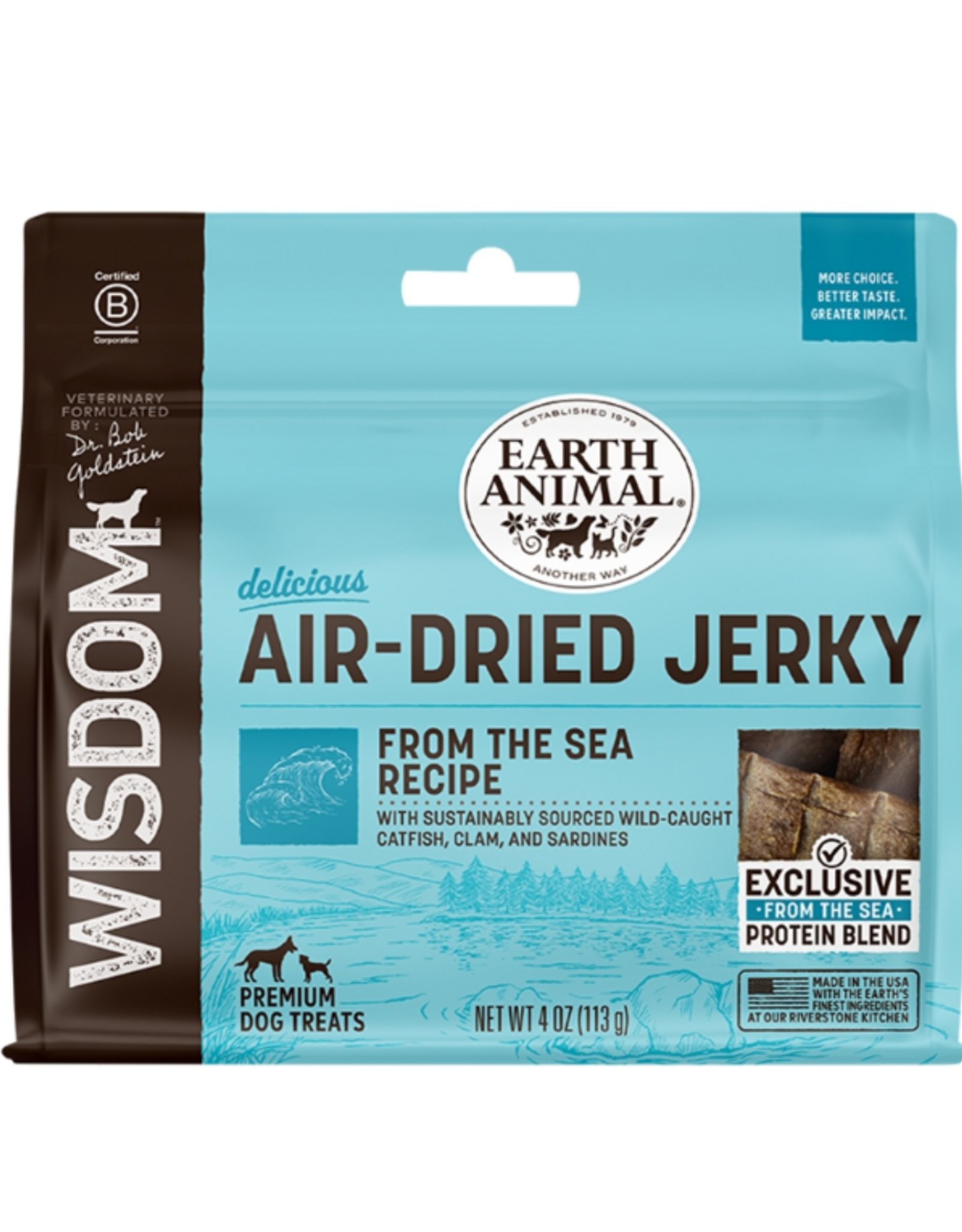 Earth Animal Earth Animal Dog Wisdom Wisdom Air-Dried Jerky From the Sea - 4 oz