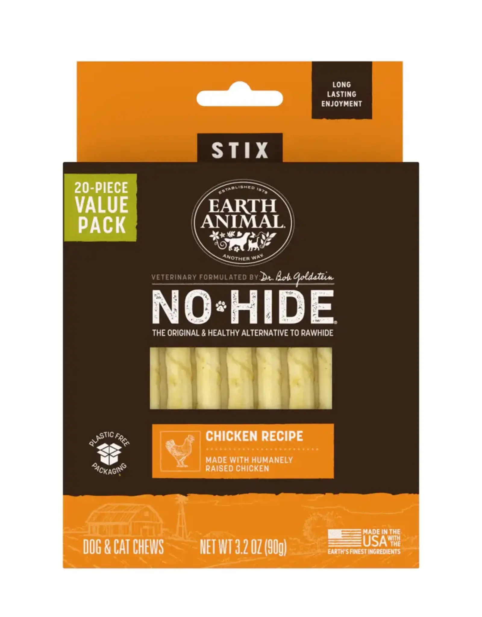 Earth Animal Earth Animal Dog No-Hide Chicken Stix - 20 piece Value Pack