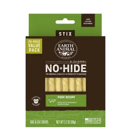 Earth Animal Earth Animal Dog No-Hide Pork Stix - 20 piece Value Pack