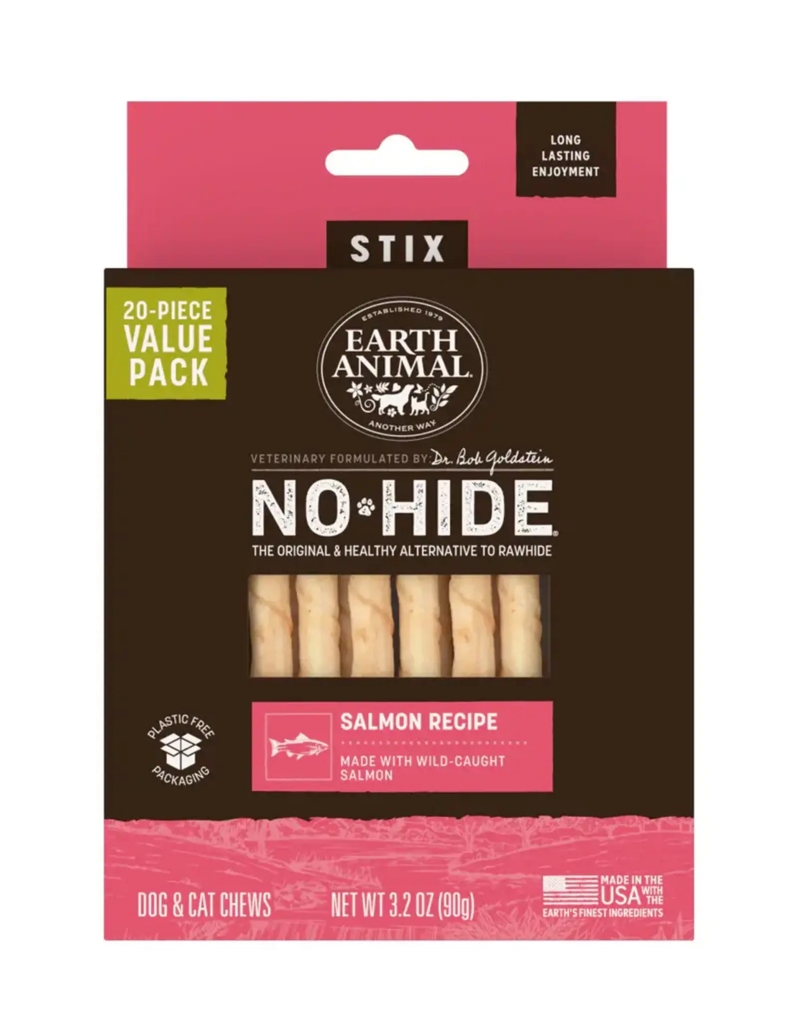 Earth Animal Earth Animal Dog No-Hide Salmon Stix - 20 piece Value Pack