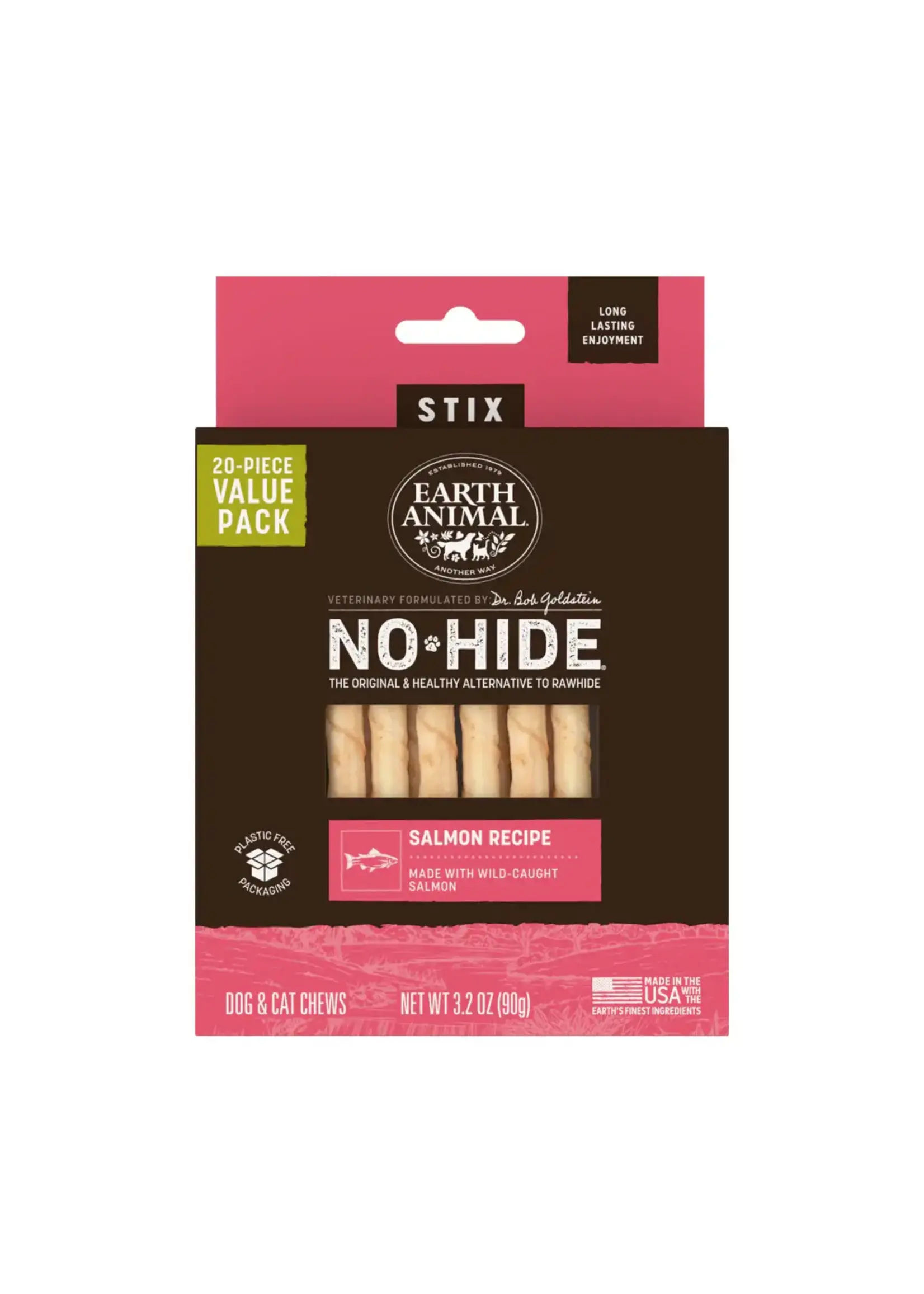 Earth Animal Earth Animal Dog No-Hide Salmon Stix - 20 piece Value Pack