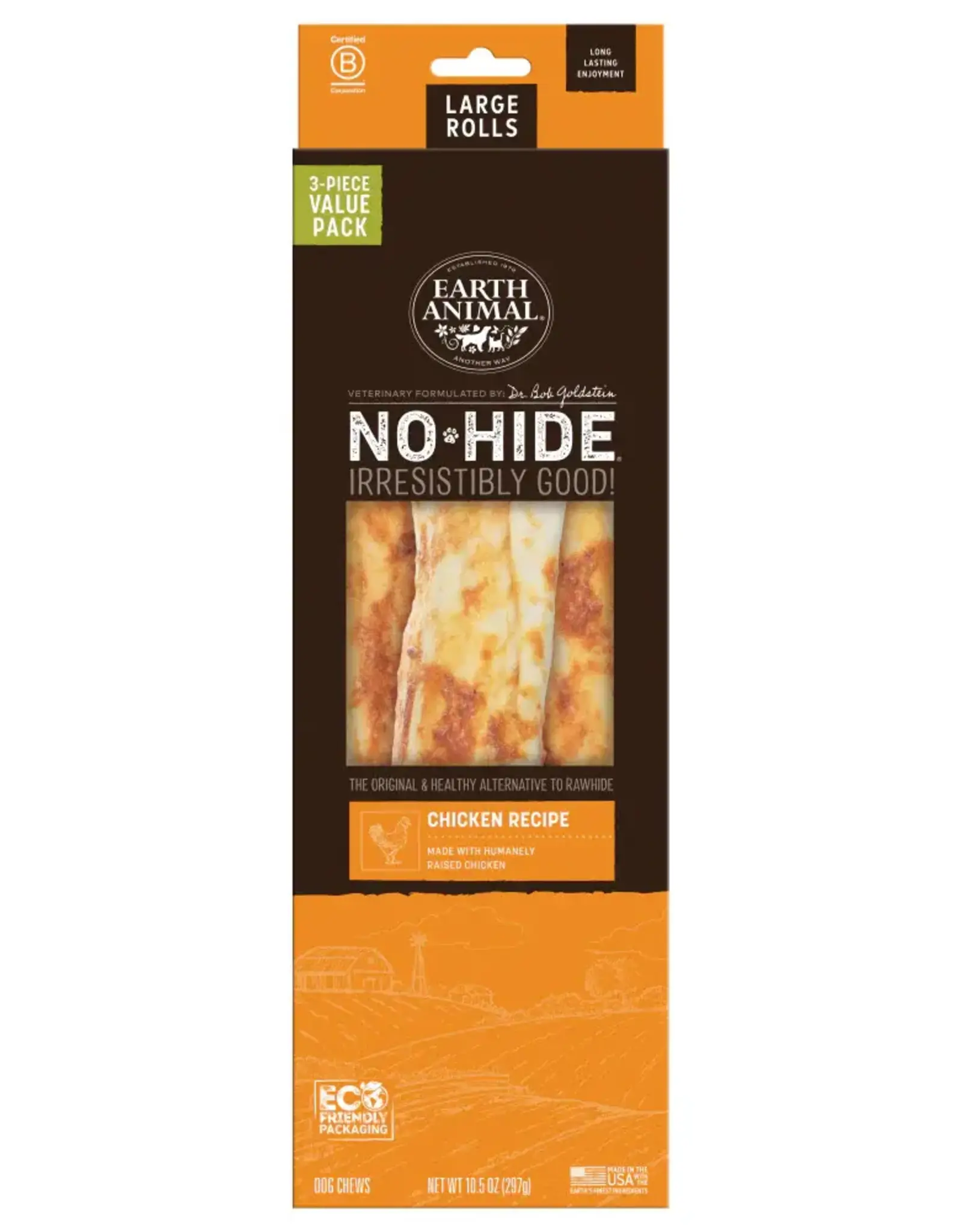 Earth Animal Earth Animal Dog No-Hide Chicken Large Rolls - 3 piece Value Pack