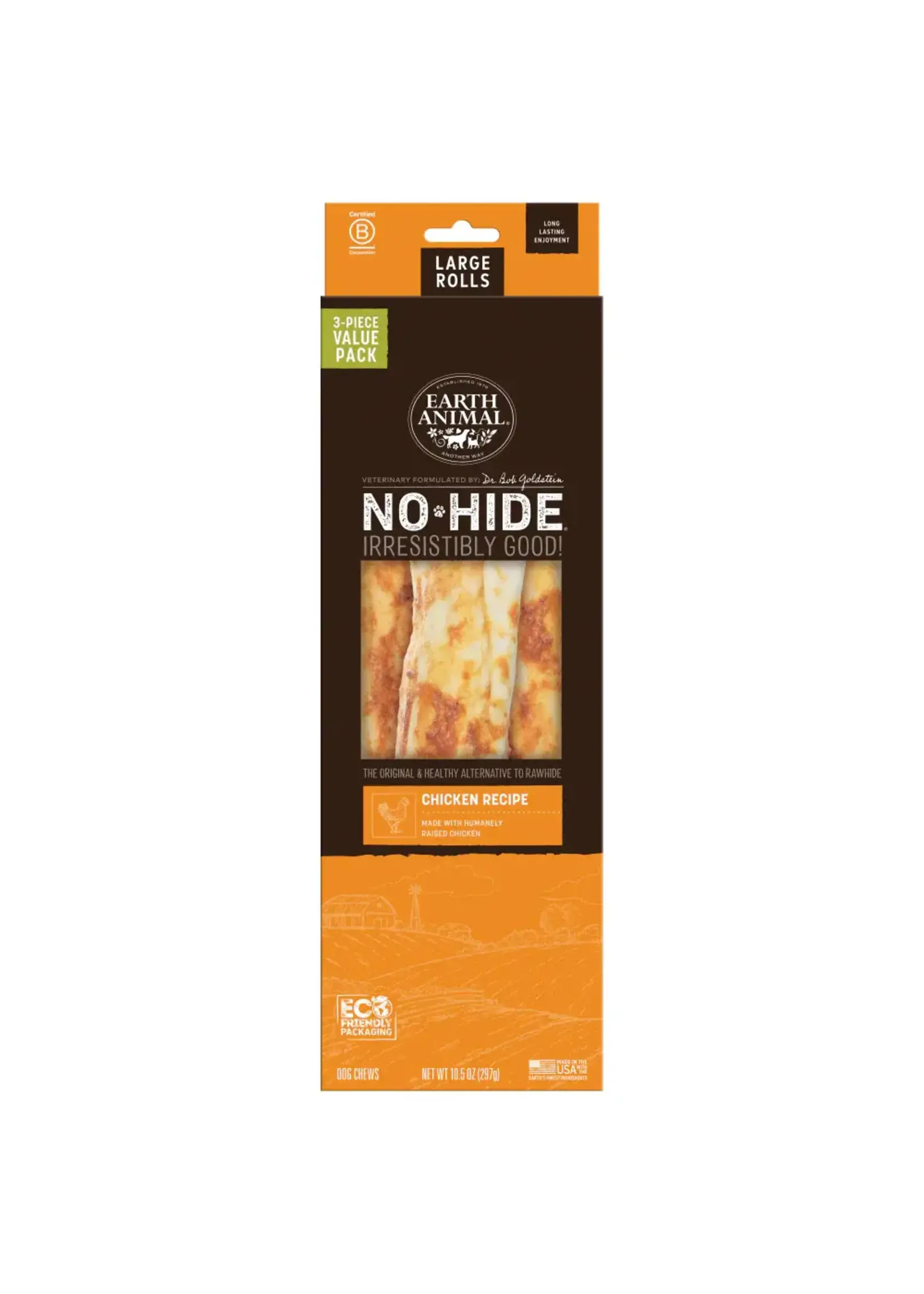 Earth Animal Earth Animal Dog No-Hide Chicken Large Rolls - 3 piece Value Pack