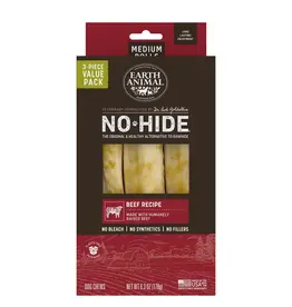 Earth Animal Earth Animal Dog No-Hide Beef Medium Rolls - 3 piece Value Pack