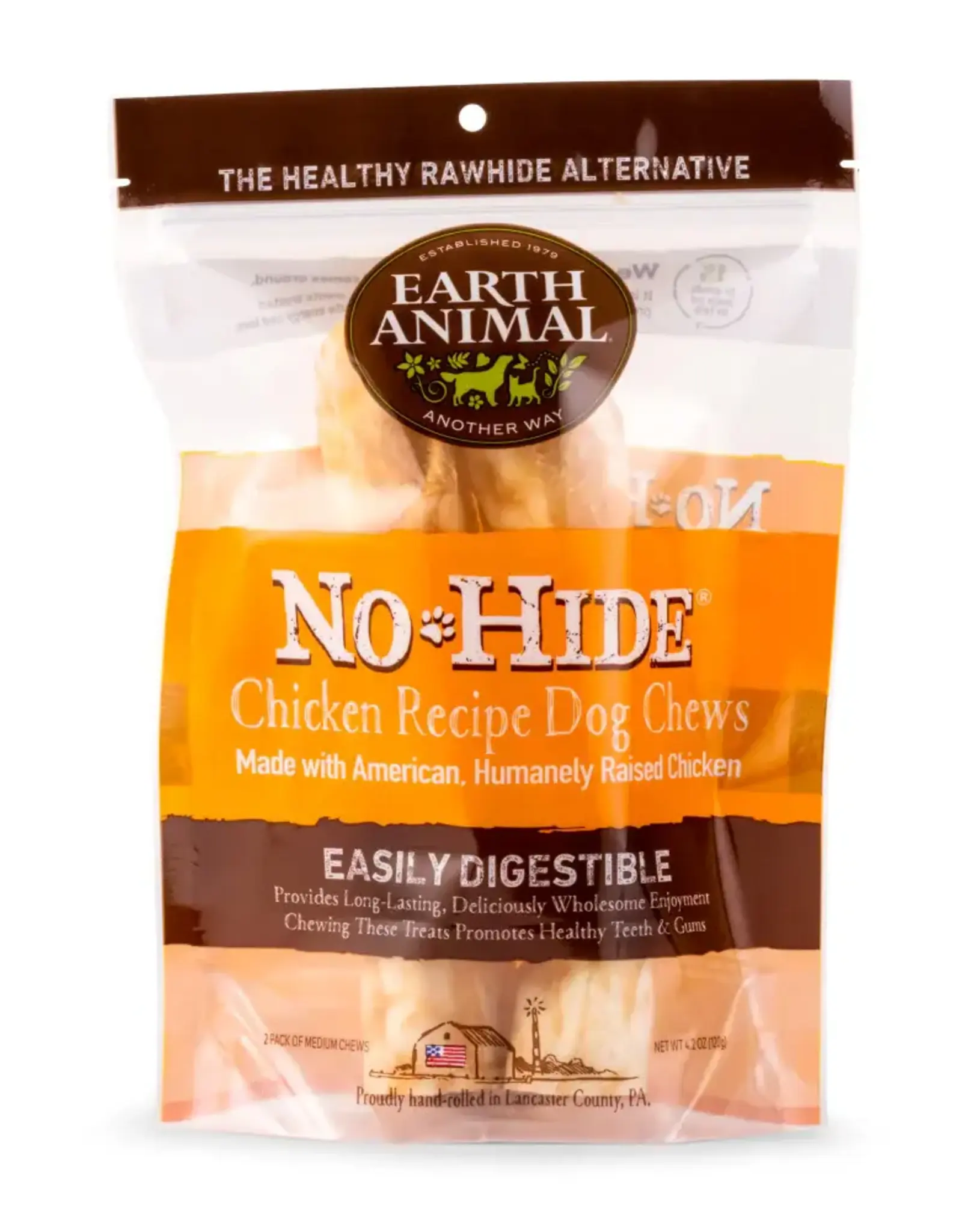 Earth Animal Earth Animal Dog No-Hide Chicken Medium Rolls - 2 Pack