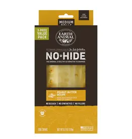 Earth Animal Earth Animal Dog No-Hide Peanut Butter Medium Rolls - 3 piece Value Pack