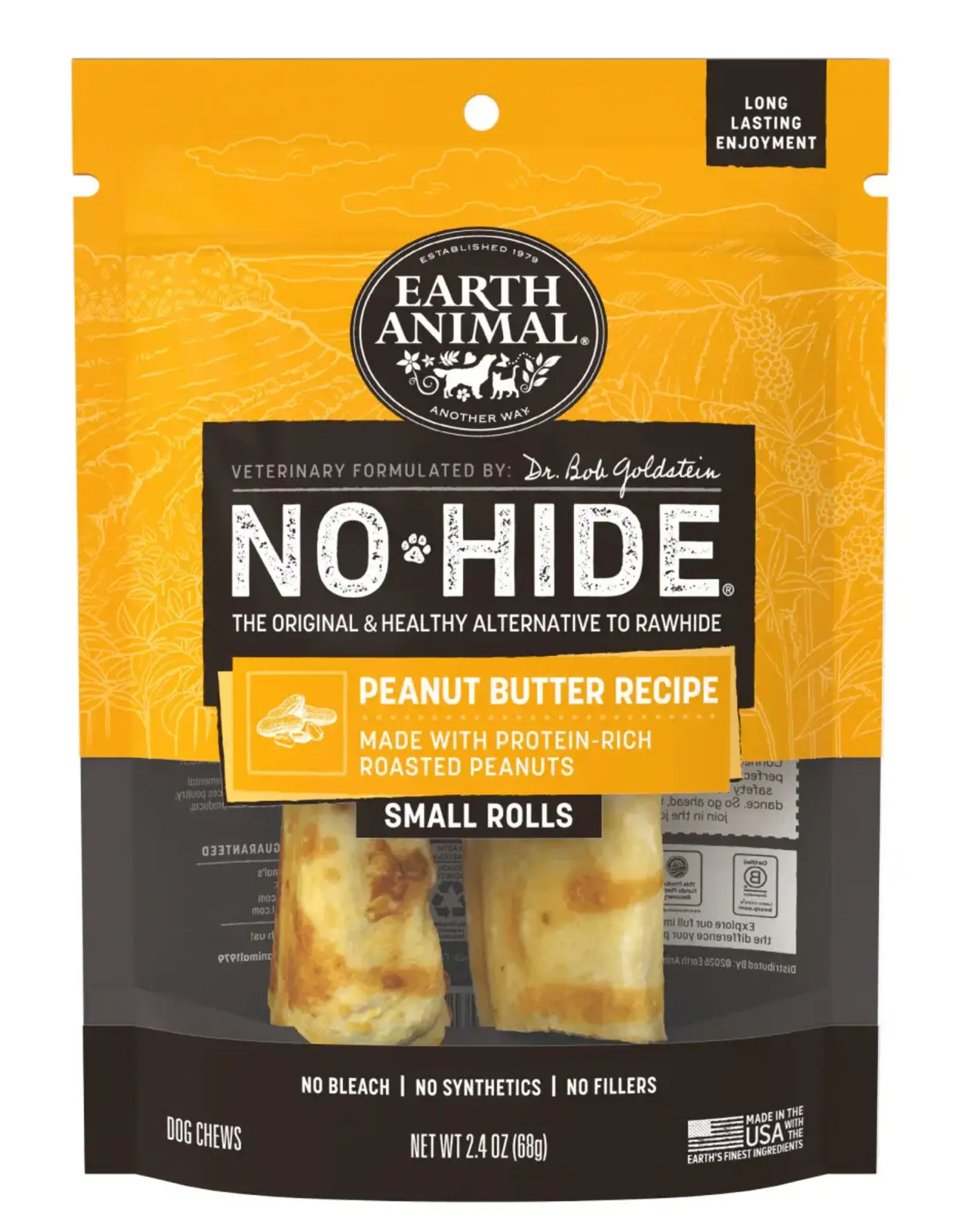 Earth Animal Earth Animal Dog No-Hide Peanut Butter Small Rolls - 2 Pack