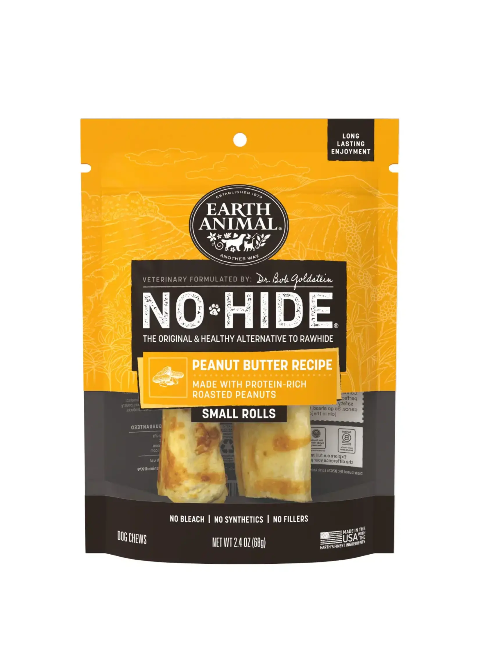 Earth Animal Earth Animal Dog No-Hide Peanut Butter Small Rolls - 2 Pack