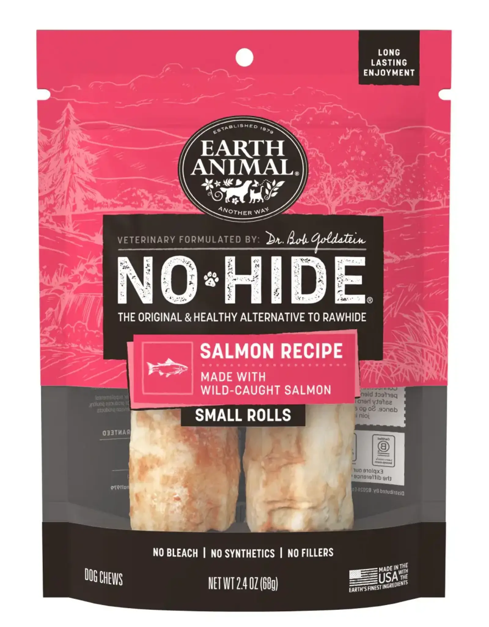 Earth Animal Earth Animal Dog No-Hide Salmon Small Rolls - 2 Pack