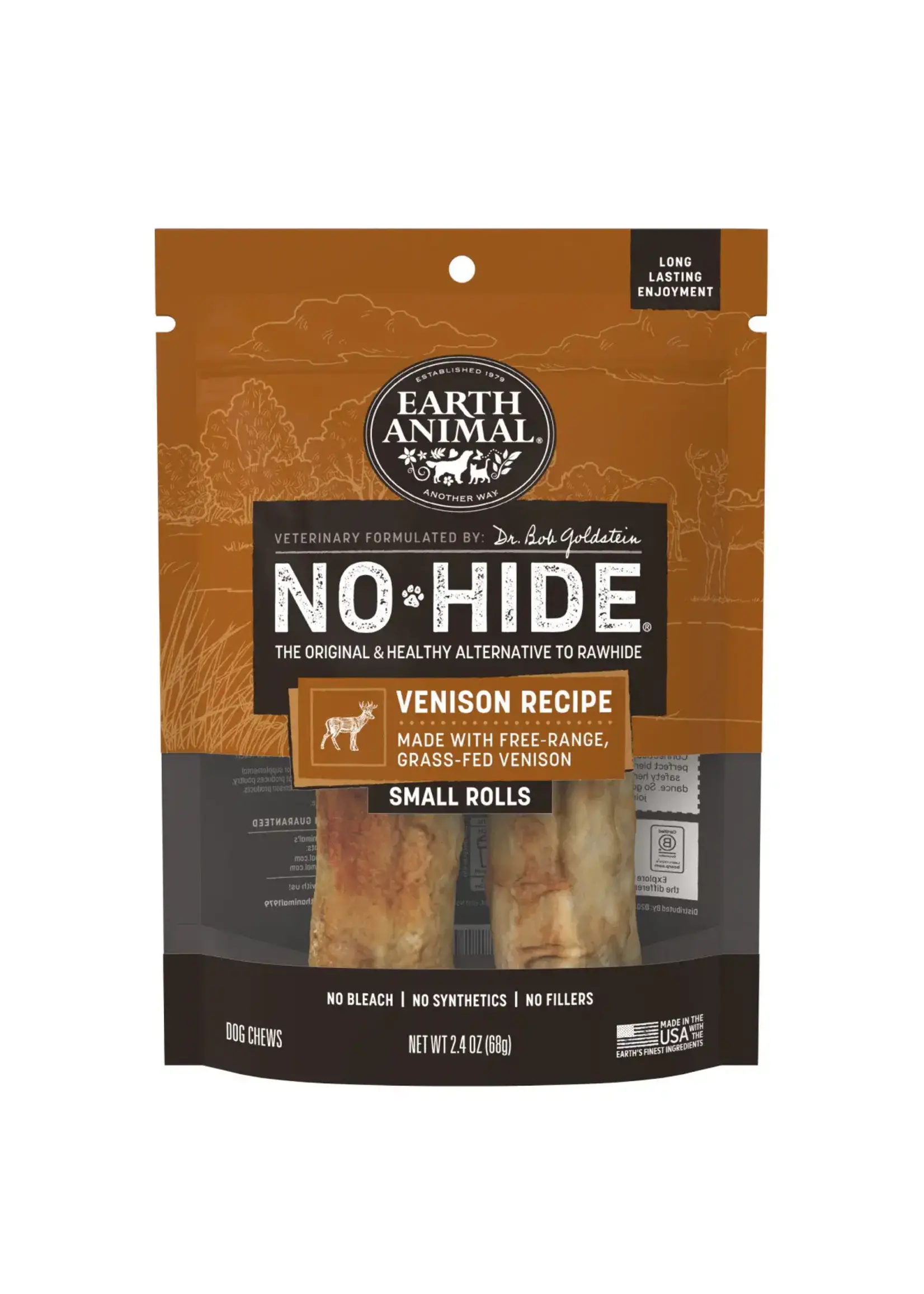 Earth Animal Earth Animal Dog No-Hide Venison Small Rolls - 2 Pack