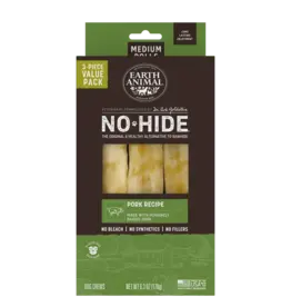 Earth Animal Earth Animal Dog No-Hide Pork Medium Rolls - 3 piece Value Pack