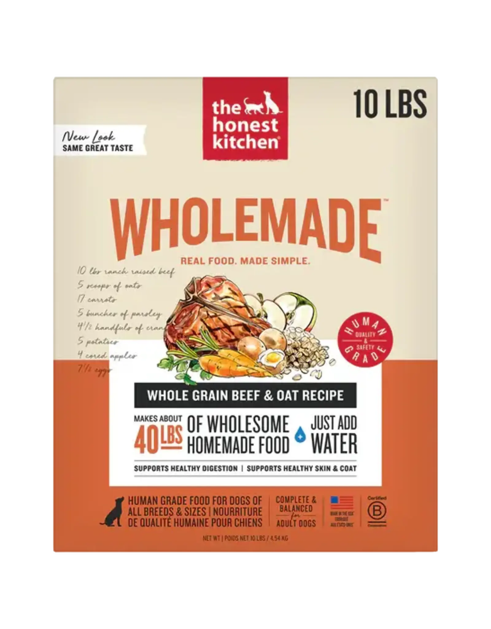 The Honest Kitchen The Honest Kitchen Wholemade Whole Grain Beef & Oat Dehydrated Dog Food - 10 lb (Makes 40 lb)