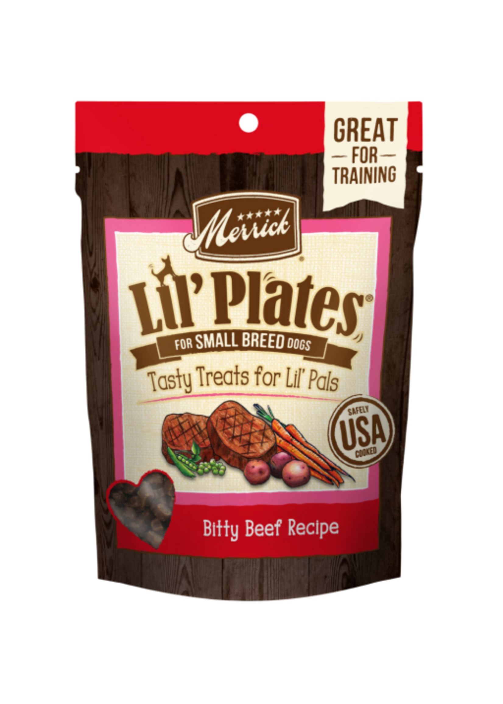 Merrick Merrick Lil' Plates Small Breed Dog Treats Bitty Beef - 5 oz