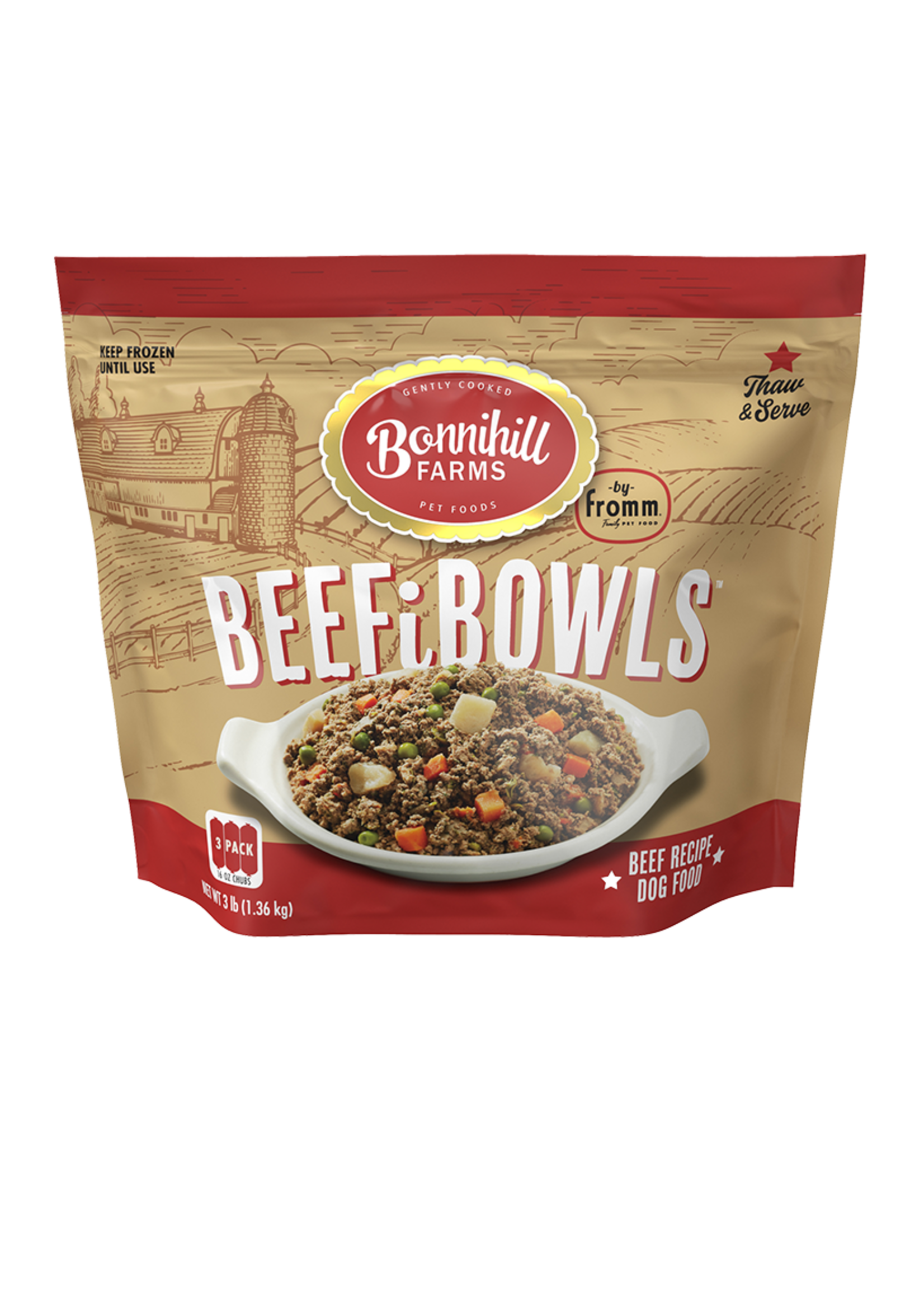 Fromm Bonnihill Farms by Fromm BeefiBowls Beef Recipe Gently Cooked Frozen Dog Food - 3 lb