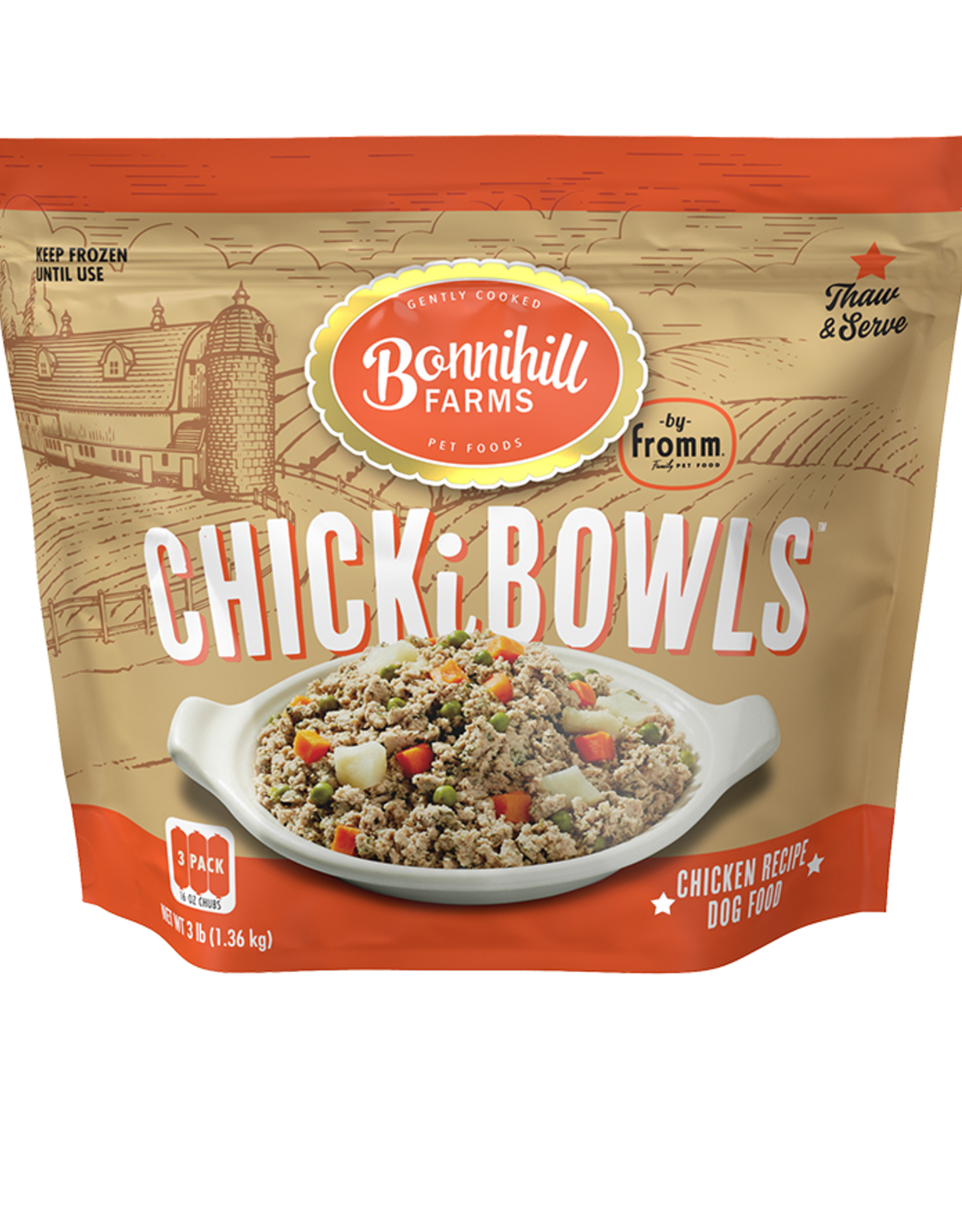 Fromm Bonnihill Farms by Fromm ChickiBowls Chicken Recipe Gently Cooked Frozen Dog Food - 3 lb